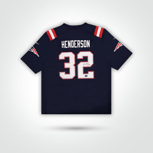 TreVeyon Henderson Signed Patriots Nike Game Jersey