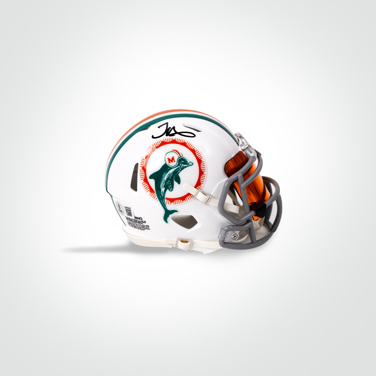 Tyreek Hill Signed Dolphins Throwback Speed Mini Helmet