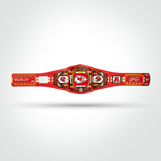 Patrick Mahomes & Travis Kelce Dual Signed Chiefs WWE Belt