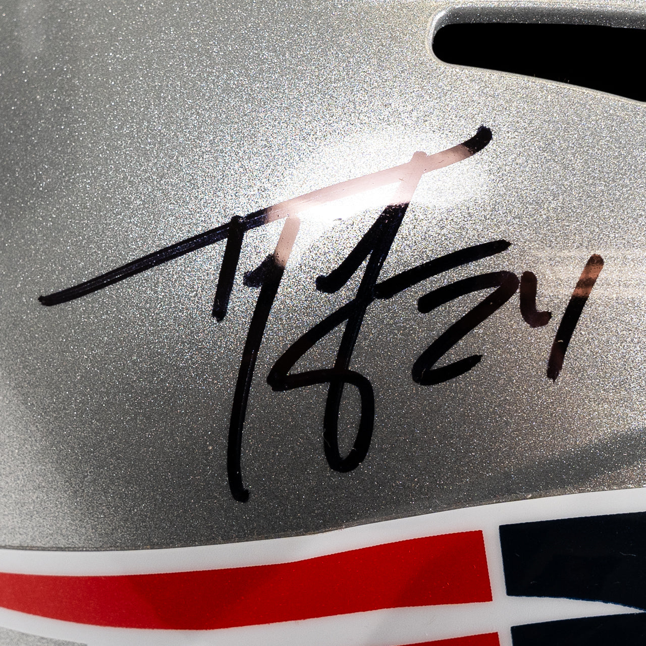 Ty Law Signed Patriots Speed Full Size Replica Helmet