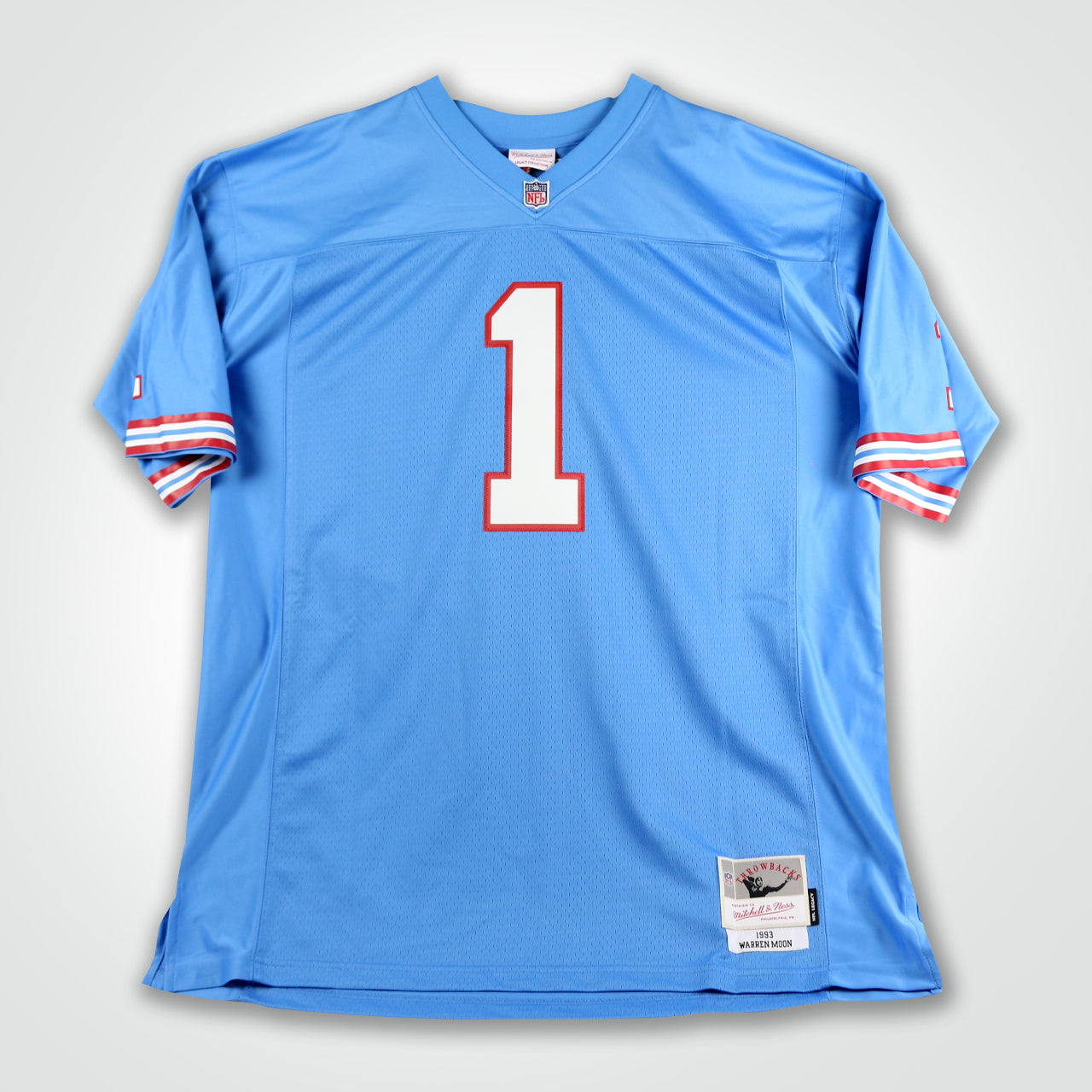 Warren Moon Signed Oilers  Mitchell & Ness Replica Jersey Inscribed "HoF 06"
