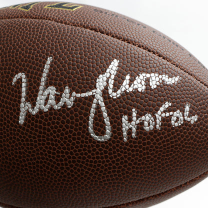 Warren Moon & Earl Campbell Dual Signed Football Inscribed "HoF 06" - Warren Moon & "HoF 91" - Earl Campbell
