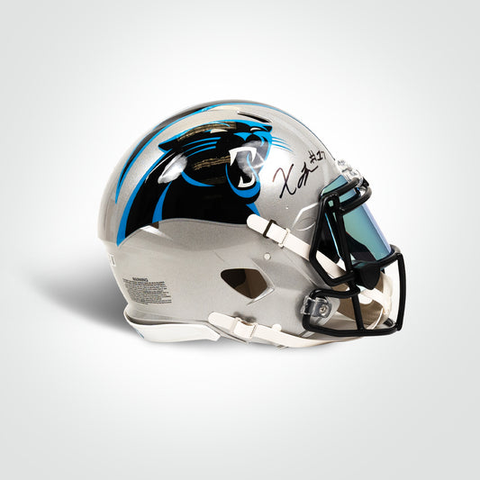 Xavier Leggette Signed Panthers Speed Full Size Authentic Helmet