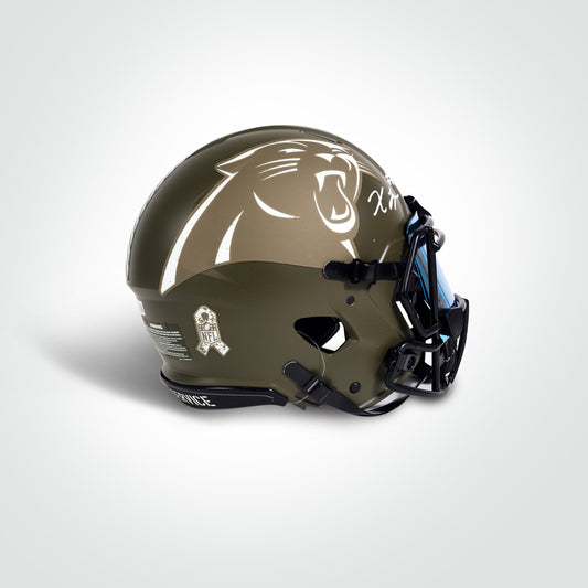 Xavier Legette Signed Panthers Salute to Service Full Size Authentic Helmet