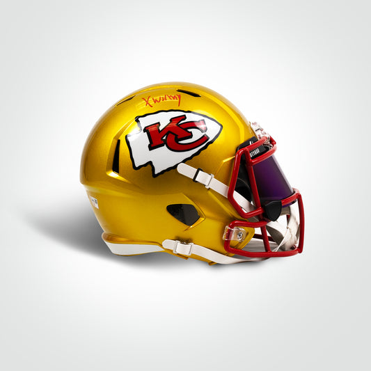 Xavier Worthy Signed Chiefs Flash Full Size Replica Helmet