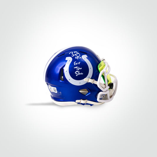 Zaire Franklin Signed Colts Flash Mini Helmet Inscribed "For the Shoe"
